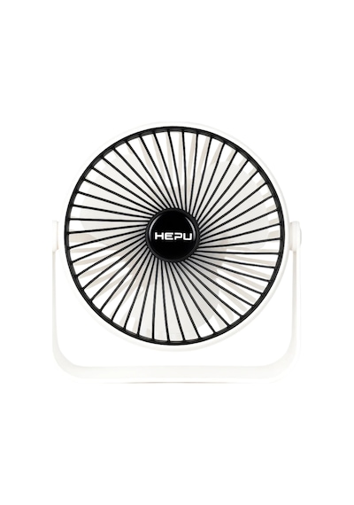 HEPU HP-F02 USB Şarjlı Sessiz Masaüstü Mini Fan – 360° Dönebilen Gövde 3 Kademeli