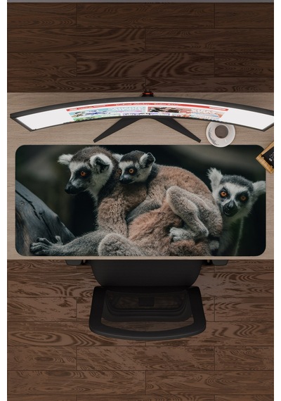 Lemur Kaymaz Dikişli Kauçuk Oyuncu Mousepad V4 - 90x40 Xxl Gaming Mouse Pad Fare Altlığı