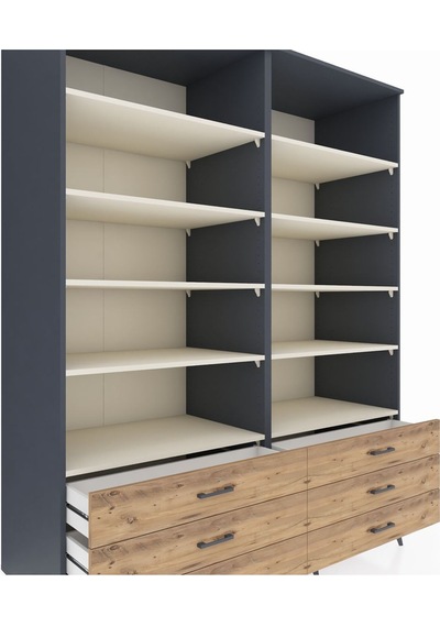 Kronos Gardrop 10 Raflı 6 Çekmeceli 176x59x221 Antrasit-aytaşı/çam Aytaşı/çam Kronos Gardrop 10 Raflı 6 Çekmeceli 176x59x221 Antrasit-aytaşı/çam Aytaşı/çam