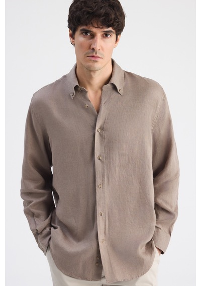 D'S Damat Ds Damat Comfort Vizon Düz Keten Gömlek 6hc02ap01304m Çok Renkli 2XL