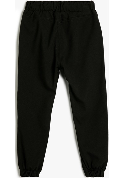 Koton Kargo Jogger Pantolon Cepli Beli Bağlamalı Siyah 4skb40007tw 4SKB40007TW999 Siyah