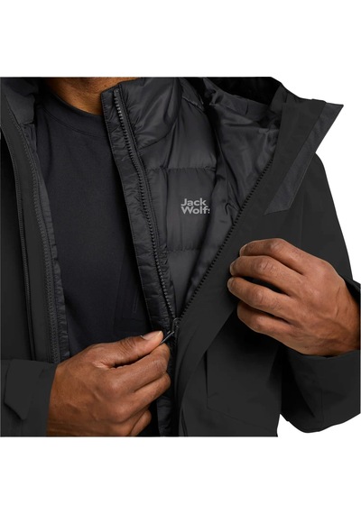 Jack Wolfskın Jack Wolfskin Icecape 3in1 Do Rds Erkek Siyah Outdoor Ceketi 6000