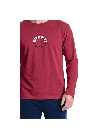 Pierre Cardin 6155 Erkek Uzun Kollu Bisiklet Yaka Pijama Takımı -bordo