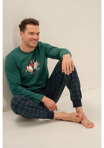 Arnetta Wonderful Time Baba Oğul Yeşil Uzun Kol Pijama Takım Ar3823-a-v1 Ar3823-a-v1