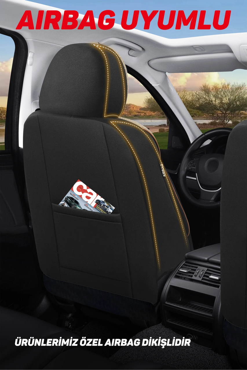 City Serisi Toyota Corolla 2014-2016 İle Uyumlu Koltuk Kılıfı, Kahverengi