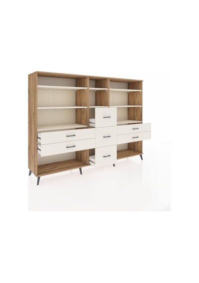 Hyperion Dolap 8 Raflı 7 Çekmeceli 220x44x163 Çam-aytaşı Çam-aytaşı