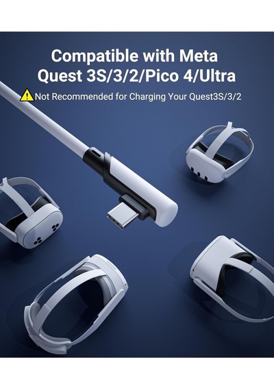 5 M Usb-c Vr Kablo Quest2/quest Pro/pico 4 Uyumlu Yüksek Hızlı Bağlantı Kablosu Beyaz