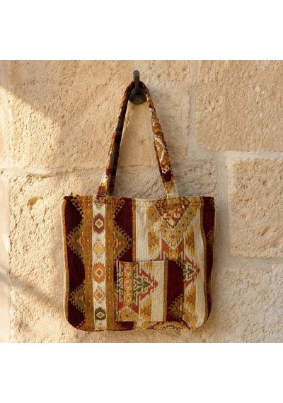Bk Gift El Yapımı Otantik Türk Kilim Omuz Çantası -14, Günlük, Kitap, Tablet, Plaj Ve Seyahat Çantası Çok Renkli