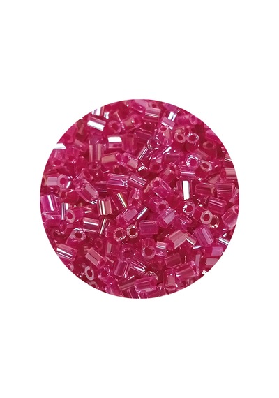 Kesme Cam Boncuk 2mm - 20 Gram - Şeffaf Koyu Pembe -bnc346