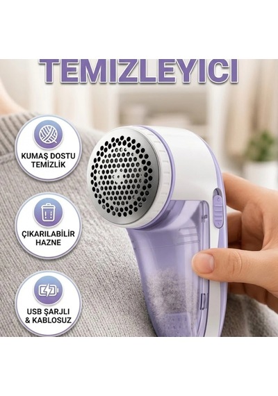 Usb Şarjlı Tiftik Ve Tüy Temizleme Makinesi Çıkarılabilir Hazne, Anti-statik Fırça Renkli