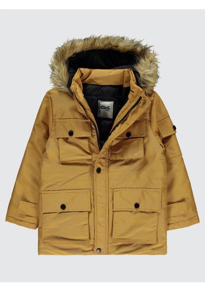 Civil Boys Kapak Cepli Kürklü 10-13 Yaş Mont Hardal