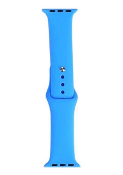 Apple Watch Uyumlu 7 41mm Band Serisi Klasik Kordon Silikon Strap Kayış - Mavi