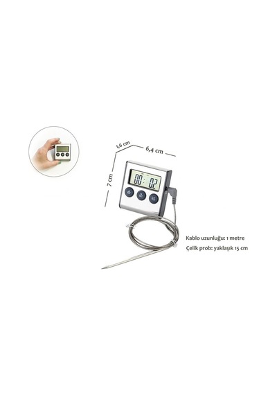 Bnj-24 Dijital Alarmlı Saplamalı Termometre Zamanlayıcı N11.73