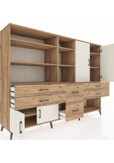 Hyperion Dolap 10 Raflı 6 Çekmeceli 4 Kapaklı 220x44x163 Çam-ayta Çam-aytaşı/çam Hyperion Dolap 10 Raflı 6 Çekmeceli 4 Kapaklı 220x44x163 Çam-ayta Çam-aytaşı/çam
