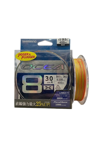 Shimano Ocea 8 Braid 400mt 0.23mm 3.0pe 26kg İp Örgü Misina Multi Color