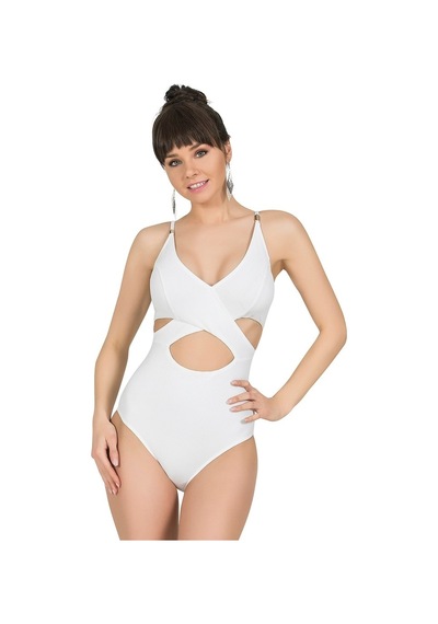 Endeep Kadın Beyaz Çapraz Model Mayo