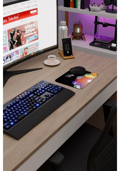 Among Us Kaymaz Dikişli Kauçuk Oyuncu Mousepad V4 - 22x18 Gaming Mouse Pad Fare Altlığı