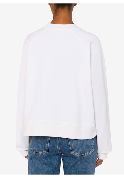 Moschino Jeans Beyaz Kadın Yuvarlak Baskılı Sweatshirt J1709-1002