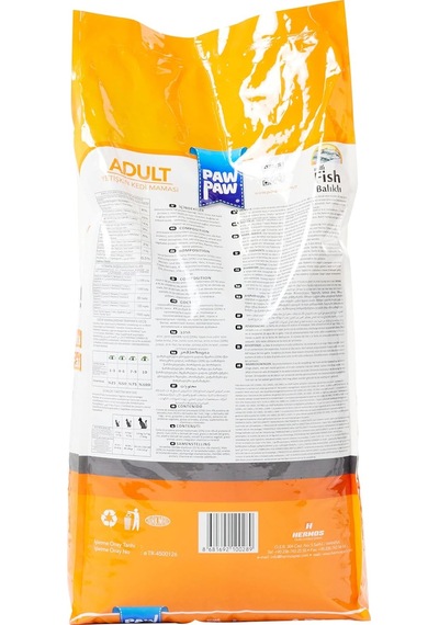 Pawpaw Yetişkin Kedi - Balıklı Kuru Mama 15 Kg