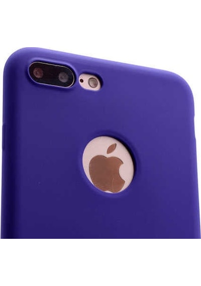 Noktaks - Apple Uyumlu iPhone 7 Plus - Kılıf Mat Renkli Esnek Premier Silikon Kapak - Mürdüm