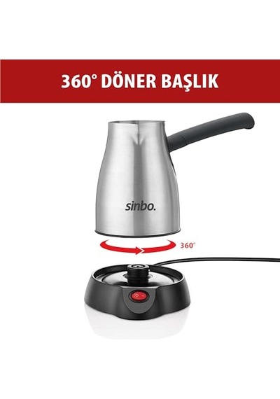 Scm-2967 İnox Elektrikli Cezve 6 Fincan Kapasiteli, Paslanmaz Gövdeli Türk Kahve Makinesi