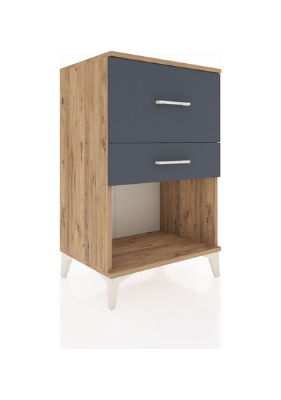 Hyperion Komodin 2 Çekmeceli 60x44x96 Çam-antrasit Atlas Çam