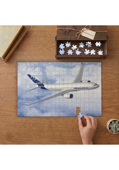 Bulutların Arasında Yolcu Uçağı Tasarımı 240 Parça Ahşap Puzzle Ahşap Kutuda Mpy10026