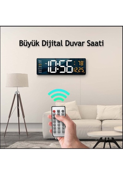 Dailylink Kumandalı Duvara Monte Dijital Duvar Masa Saati Geri Sa