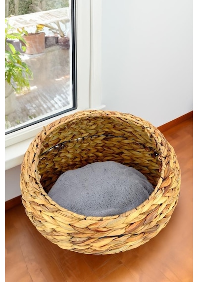 Digithome Hasır Kedi Köpek Yatağı İç Minderli 48 CM