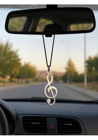 Sol Anahtarı Figürlü Metal Araba Dikiz Aynası Süsü Müzik Temalı Şık Araç Aksesuar