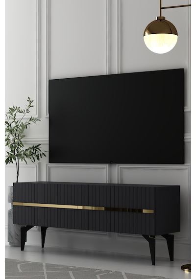 120dhdts5aa Tedy Lazer Pleksi Desenli Tv Sehpası Antrasit-altın