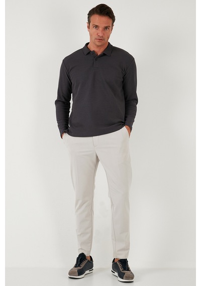 Buratti Pamuklu Regular Fit Polo Yaka Erkek Sweat 5905715 Antrasit