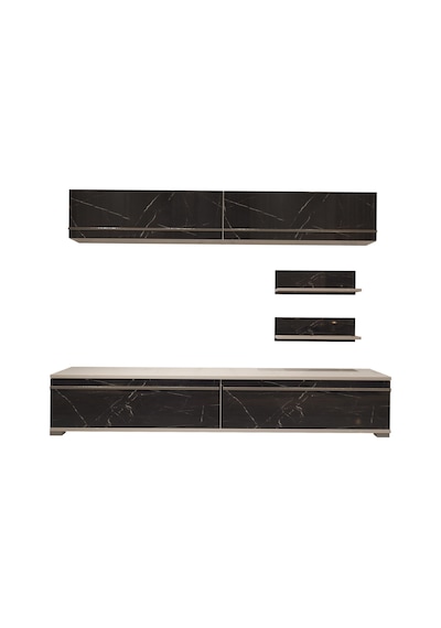 Decoraktiv Eko 5 Mdf Std Tv Ünitesi Tv Sehpası Beyaz - Siyah Mermer