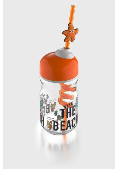 Renga Bubble Kids Desenli 370 Ml Pipetli Cam Şişe 182048 Turuncu