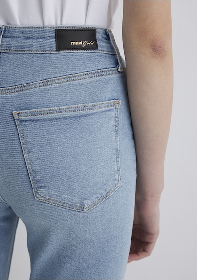 Mavi - Star Gold Shape Puslu Buz Mavi Jean Pantolon 101077-89180 Açık Mavi