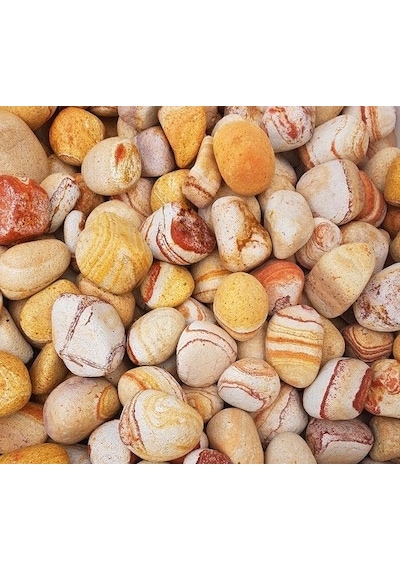 DOLOMİT TAŞI SARI ÇİZGİLİ 4-6 cm 5 KG DOĞAL DEKORASYON TAŞI