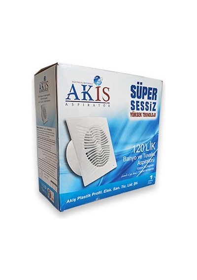 Akiş 120'Lik Banyo Tuvalet Aspiratör Havalandırma Fanı 18.5 Cm