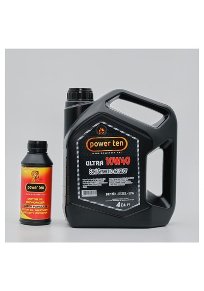 Power Ten 10W40 Motor Yağı 4 Litre + Motor Yağ Katkısı