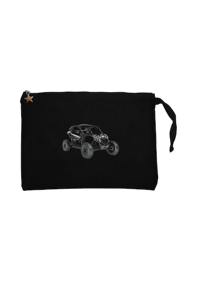 Can Am Off Road Siyah Clutch Astarlı Cüzdan / El Çantası Siyah