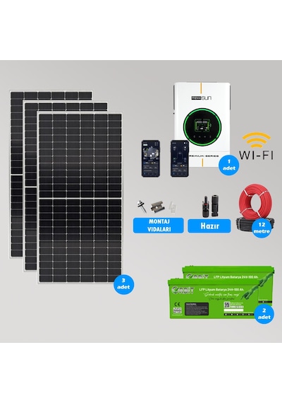 Cks Enerjı 4 Kw Lityum Akülü Hazır Solar Paket Kolay Kurulum Orta Paket