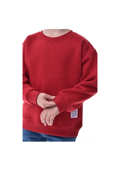 Erkek Çocuk Sweatshirt %100 Pamuk Rahat Kalıp 5-10 Yaş Kırmızı