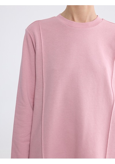 Lcwaıkıkı Classic Lila Bisiklet Yaka Kadın Sweatshirt Tunik