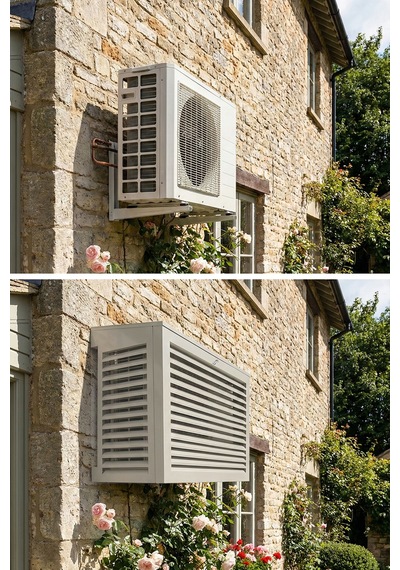 Klima Motoru/dış Ünite Gizleme/koruma Kafesi L 120x62x110 H Açılı Condor Açık Gri