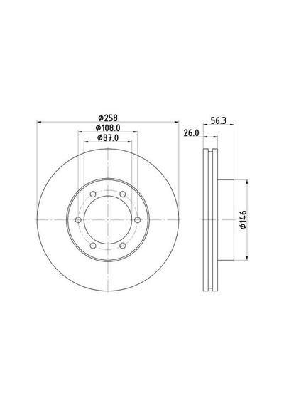 Yavuzsan 18150 Ön Fren Diski Pregio 97-258mm Havalı Adet 0k72f33251