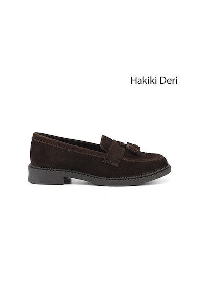 Gönderi(R) Gönderi R Kadın Kahve Süet Hakiki Deri Püsküllü Loafer Ayakkabı Gdza13424273