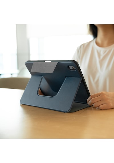 Apple Uyumlu iPad  Air 11 2025 M3 Raptic Spin Detachable Folio Pu Ayrılabilir Kalem Bölmeli Standlı Kılıf Lacivert