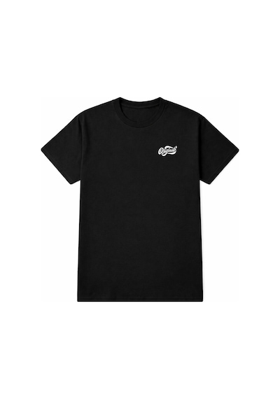 Unisex Bisiklet Yaka Original Yazılı Pamuklu Rahat Kalıp Baskılı Oversize T-shirt Siyah