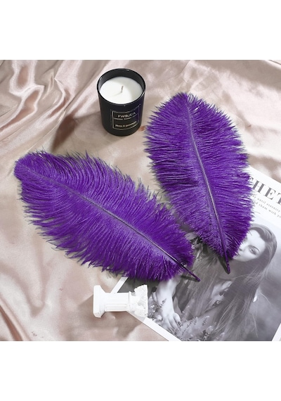 Kuzey Oyuncak 3 Adet Büyük Boy 35 Cm Mor Deve Kuşu Tüyü Vıp Purple Ostrıch Feather Büyük Boy Dekor Mor Kuş Tüyü 5+