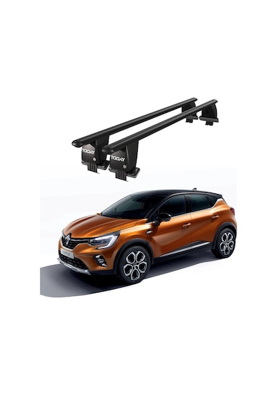 Royal Renault Captur 2019 Ve Sonrası Uyumlu Siyah Kilitli Ara Atkı Port Bagaj Tavan Barı