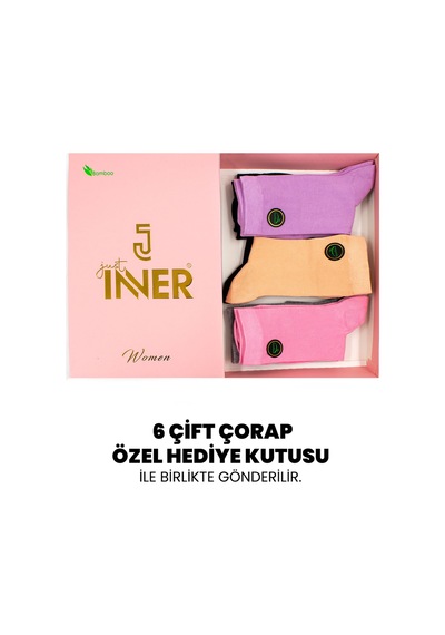 Just Inner Kadın 6 Lı Bambu Çorap Yazlık Hafif Ve Rahat 21100 Renkli